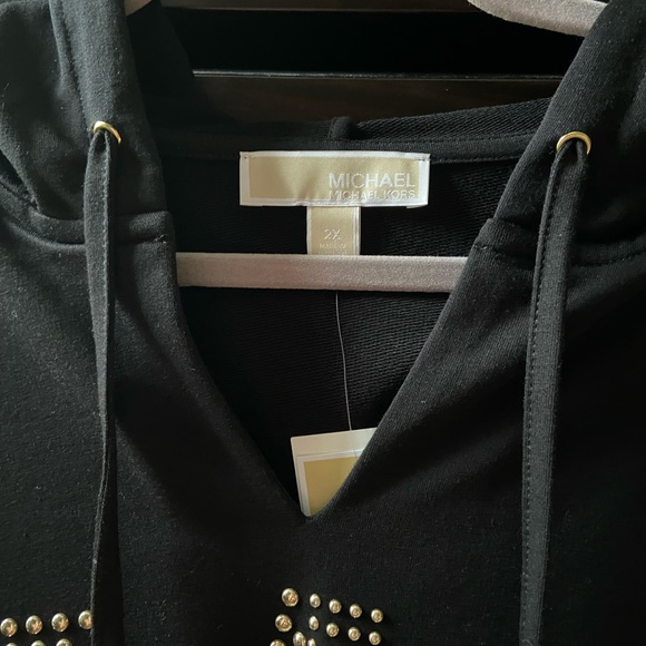 MCHAEL KORS FASHION STUDDED LOGO DESIGNER HOODIE - Picture 6 of 12